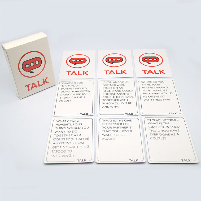 Talk Flirt Dare
Three-in-one couple card game