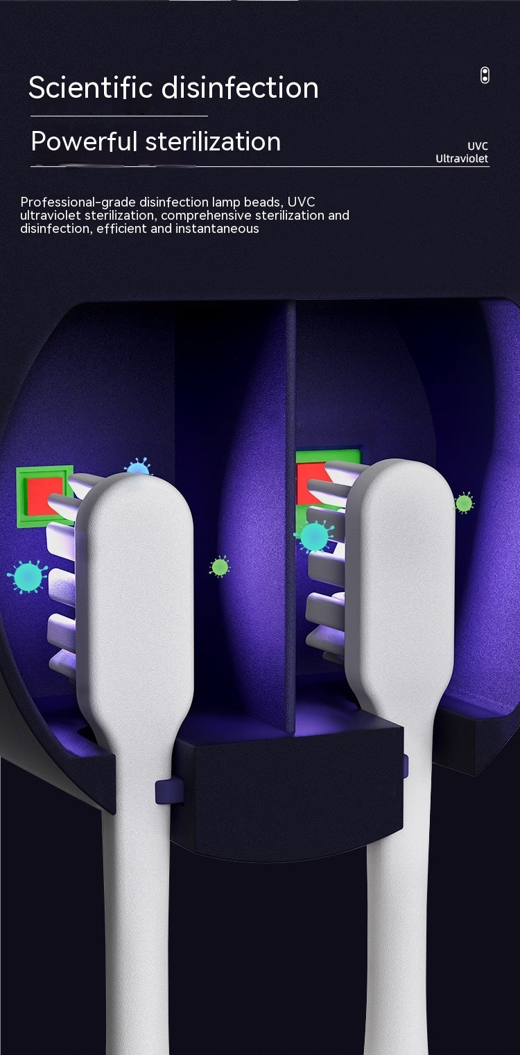 UV disinfecting toothbrush holder