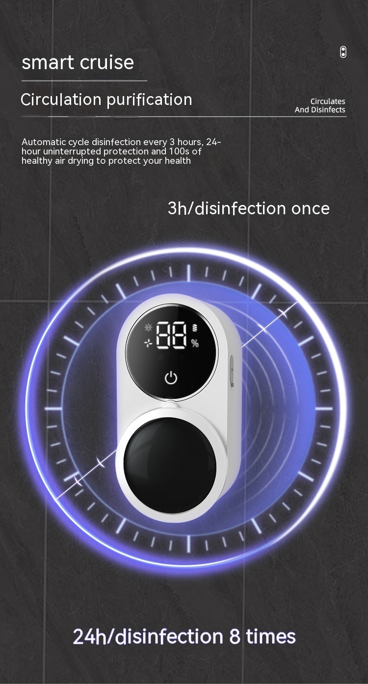 UV disinfecting toothbrush holder