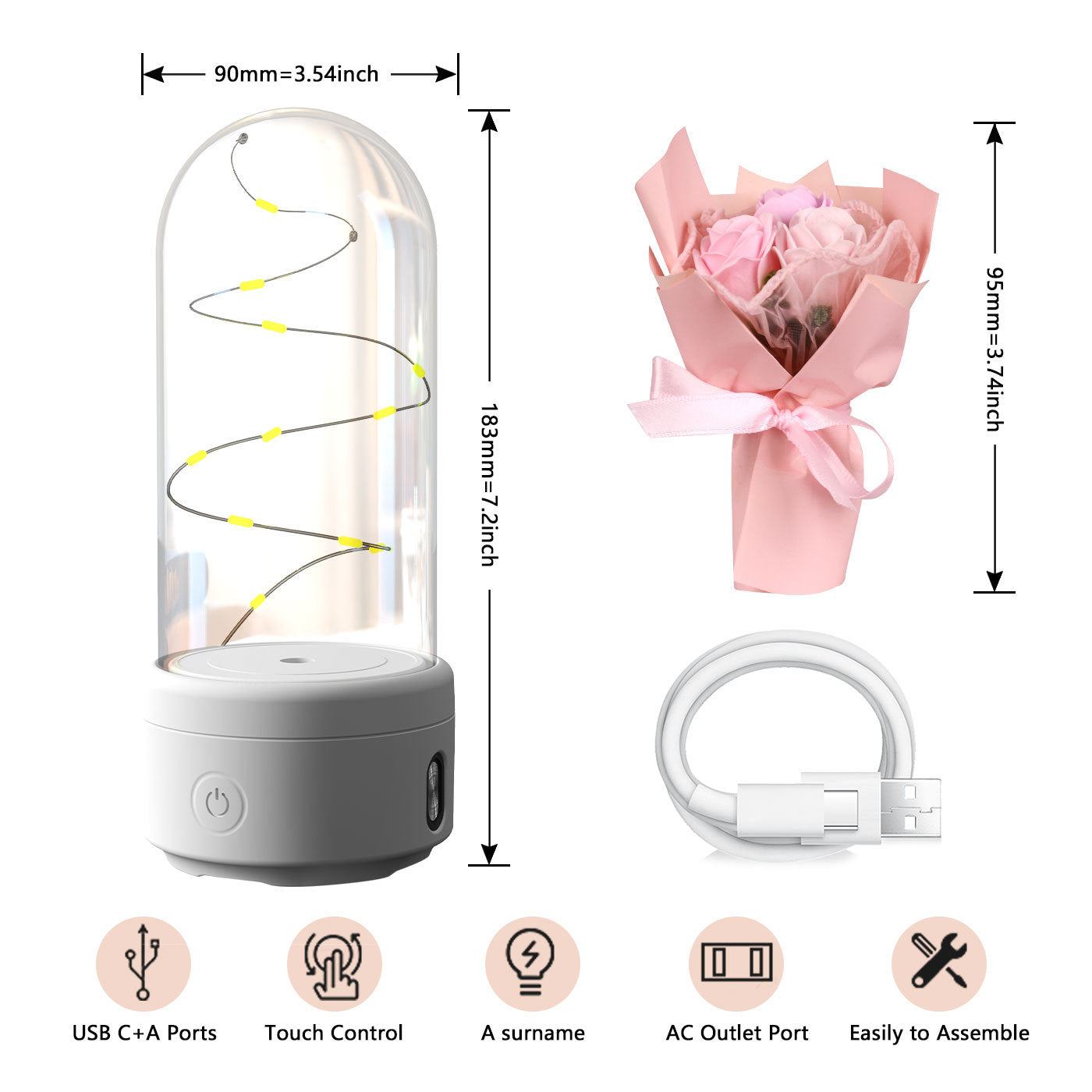 2-in-1 Bouquet LED Light & Bluetooth Speaker