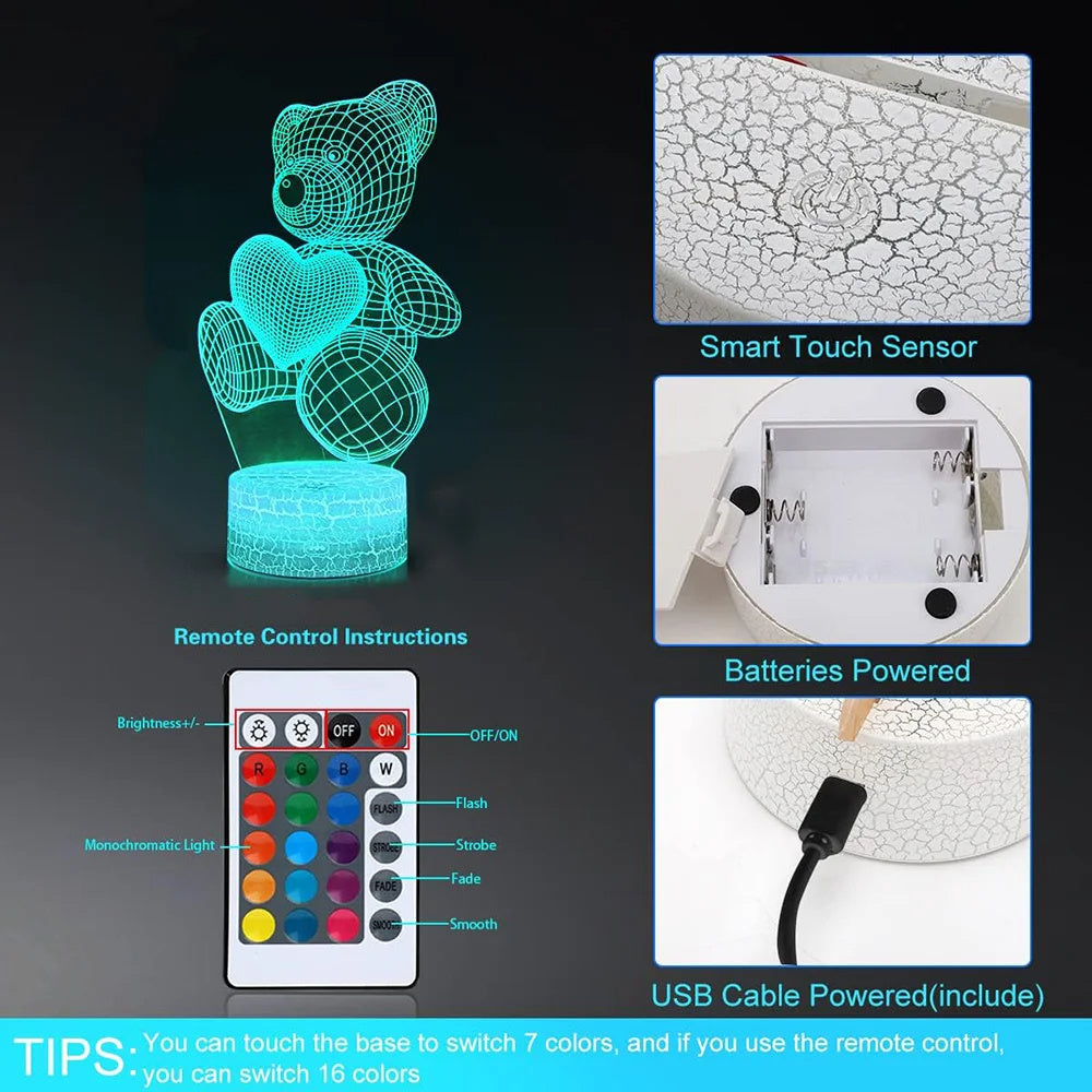 Threeddy Bear Night Light
