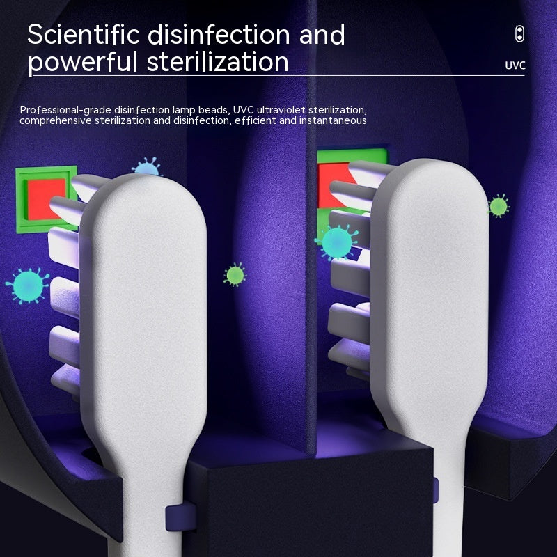 UV disinfecting toothbrush holder
