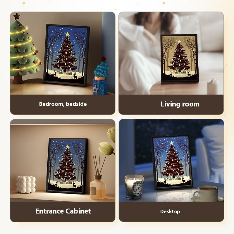 Festive Christmas Tree Bluetooth Speaker with Glow and Shadow Effects