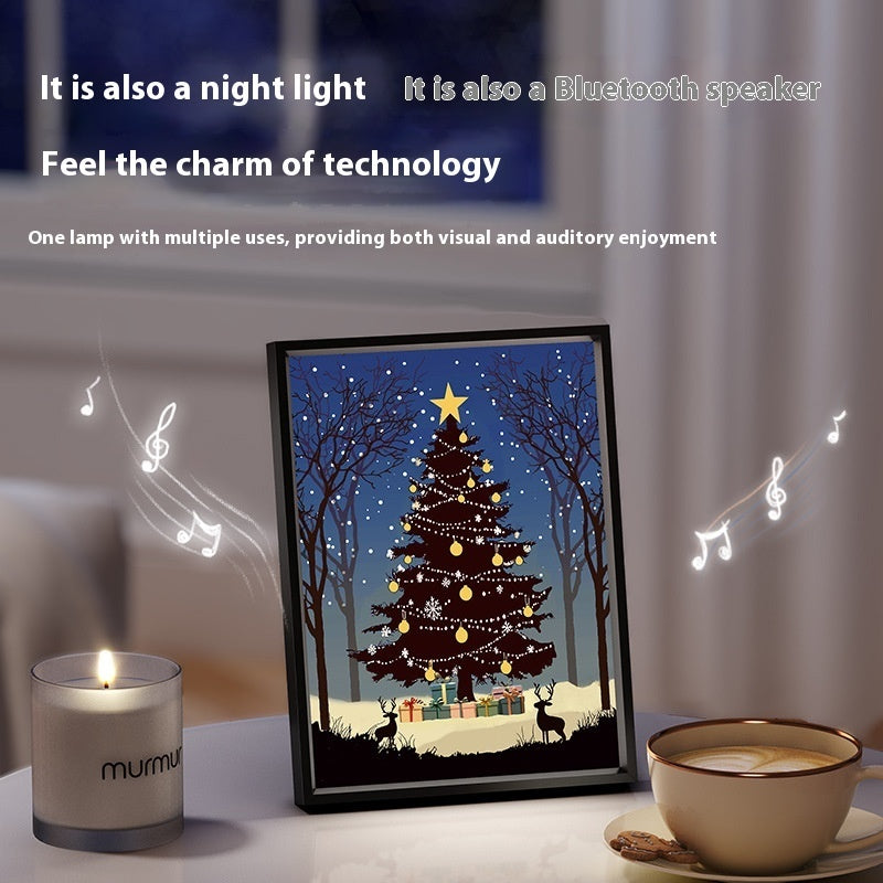 Festive Christmas Tree Bluetooth Speaker with Glow and Shadow Effects