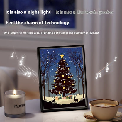 Festive Christmas Tree Bluetooth Speaker with Glow and Shadow Effects